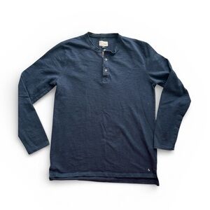 Civil Society Dark Blue Long Sleeve Cotton blend Henley Sz M